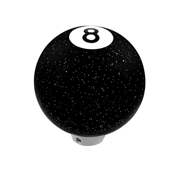 Number 8 Pool Ball Gearshift Knob - Gloss Black With Glitter