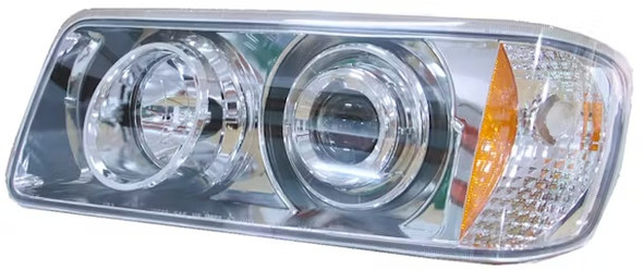 40550 Freightliner FLD 120 112 Projector Headlights Chrome Driver