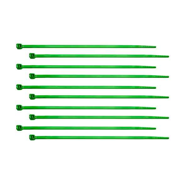 6" Nylon Cable Zip Ties - Green (10-Pack)