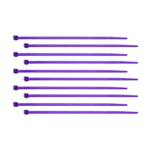 6" Nylon Cable Zip Ties - Purple (10-Pack)