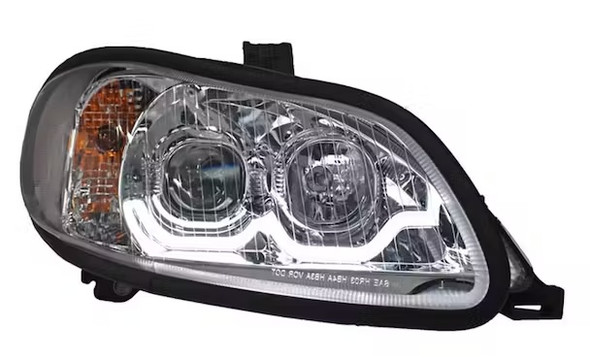 42446R Freightliner M2 Chrome Projector Headlights With Dual Function Sequential LED Passenger