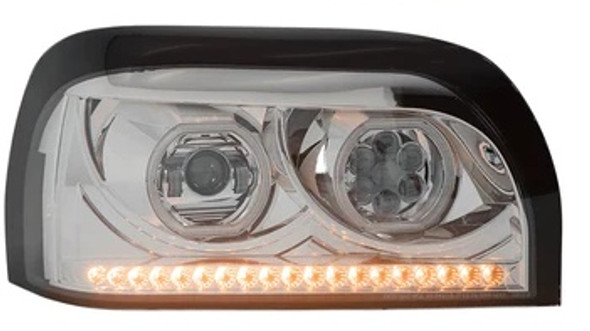 US02-4624R Chrome LED Headlight Fits Freightliner Century -  Passenger