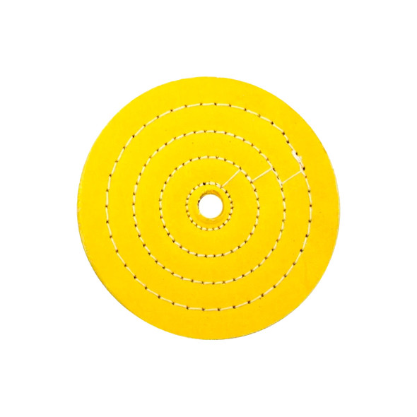 6" Yellow Treated Muslin Buff - 5/8" Arbor
