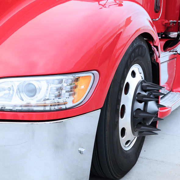 33mm x 4-3/4" Matte Black Spike Nut Cover With Flange- Thread-On (Bulk)