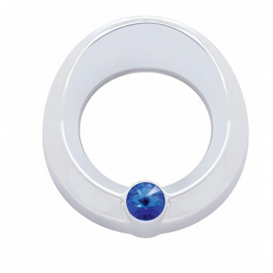 20816-UP Universal Small Gauge Bezel With Visor - Blue Crystal