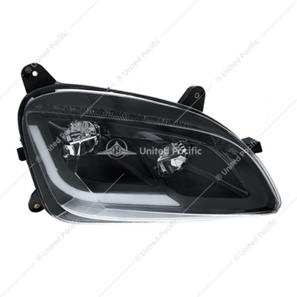 BLACK LED HEADLIGHT W/SEQUENTIAL LED TURN SIGNAL FOR PETERBILT 579 (2012-21) & 587 (2010-16) - PASSENGER