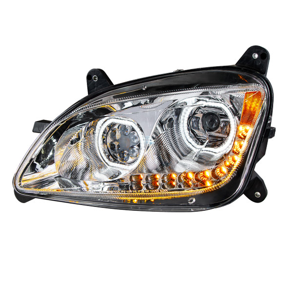 CHROME 10 LED HEADLIGHT FOR PETERBILT 587 (2010-2016) & 579 (2012-2021)- DRIVER