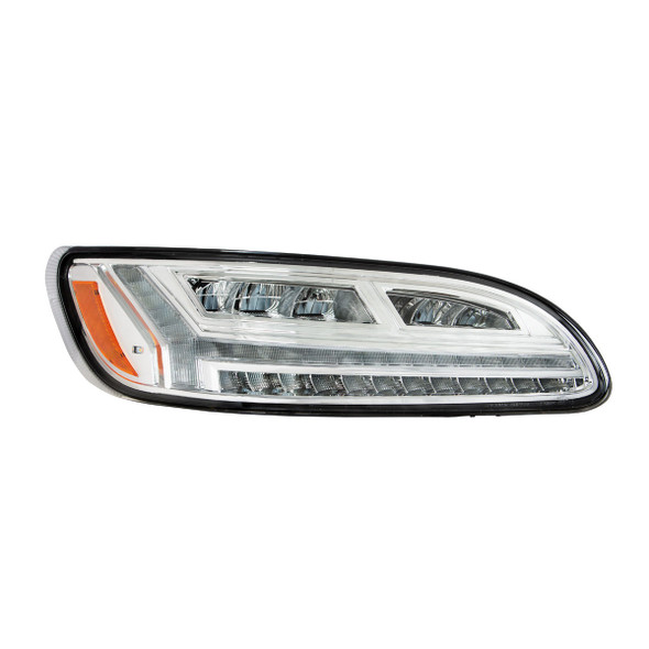 32929-UP Chrome 6 LED Headlight For Peterbilt 386 (2006-2016) & 387 (2000-2011)- Passenger