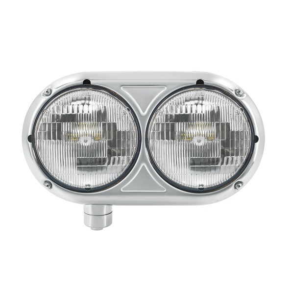 HEADLIGHT ASSEMBLY WITH HALOGEN BULBS & 304 SS HOUSING FOR PETERBILT 359 - DRIVER
