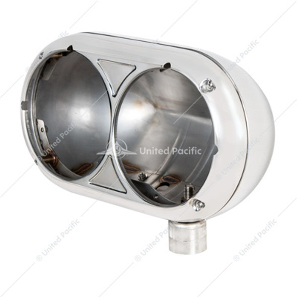 304 STAINLESS DUAL HEADLIGHT HOUSING FOR PETERBILT 359