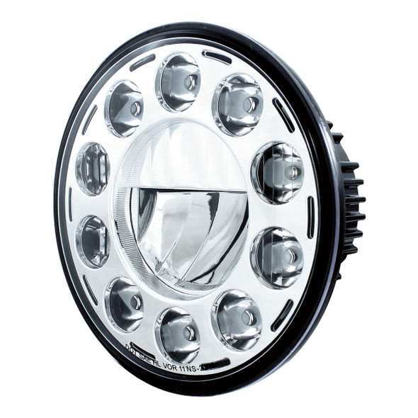 ULTRALIT - 11 High Power LED 7" Crystal Headlight - Chrome