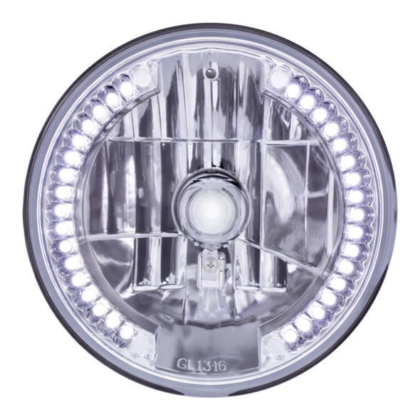 ULTRALIT - 7" Crystal Headlight With 34 LED Position Light Chrome