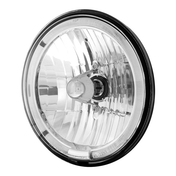 ULTRALIT - 7" Crystal Headlight With LED Halo Ring