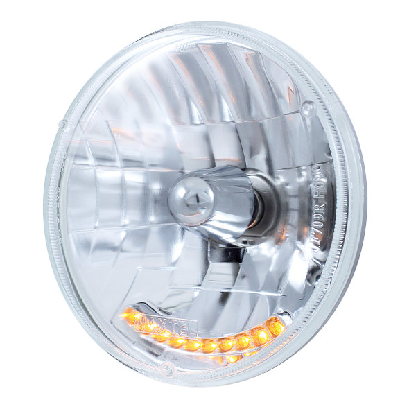 ULTRALIT - 7" Crystal Headlight With 10 Amber LED Position Lights