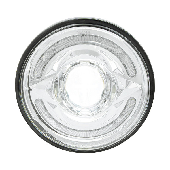 ULTRALIT- LED 5-3/4" Round Headlight With 60 LED Dual Color Position Light, Amber & White LD