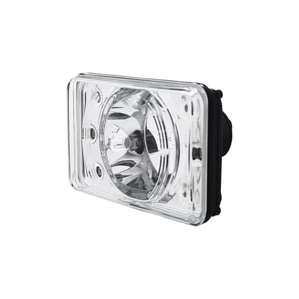 ULTRALIT - 4" X 6" Crystal Projection Headlight With 6 White LED Position Light High Beam
