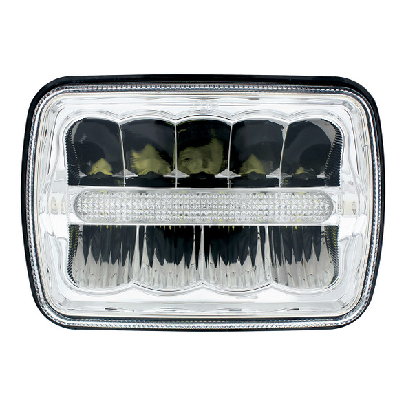 ULTRALIT - 9 High Power LED 5" X 7`" Rectangular Light With White Position Light Bar