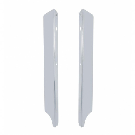 STAINLESS STEEL PETERBILT 379 SIDE GRILLE DEFLECTOR - 4 HEADLIGHT SYSTEM (PAIR)