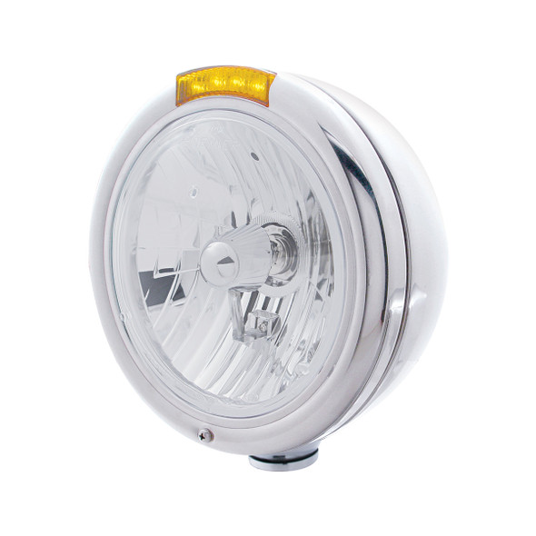 STAINLESS FRONT AIR CLEANER BRACKET WITH 12X 2" FLAT LIGHTS & VISORS FOR PETERBILT