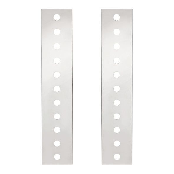 30069-UP PETERBILT STAINLESS FRONT AIR CLEANER BRACKET ONLY - 22 MINI LIGHT CUTOUTS