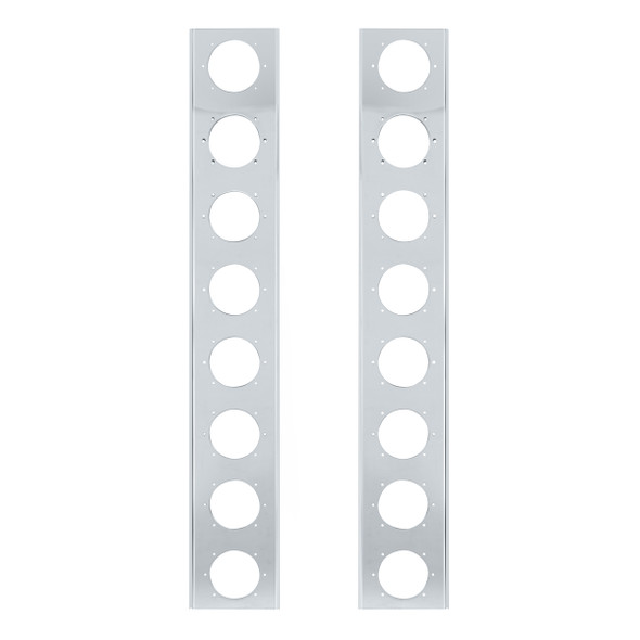 30072-UP PETERBILT STAINLESS FRONT AIR CLEANER BRACKET ONLY - 16 LIGHT CUTOUTS (PAIR)