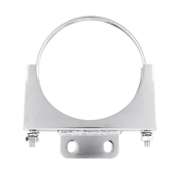 6" CHROME CAB EXHAUST CLAMP FOR PETERBILT