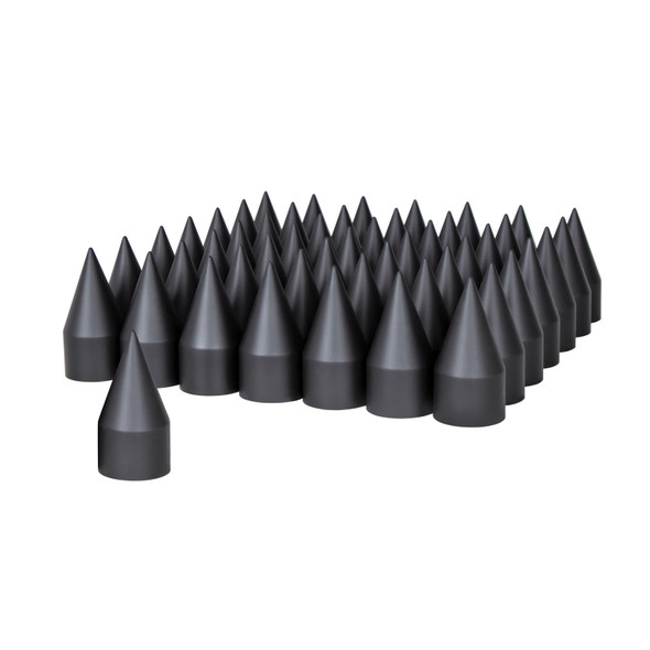 33mm X 4-1/8" Matte Black Spike Nut Covers - Thread-On (60-Pack)