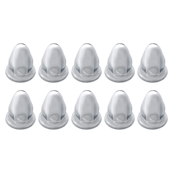 33mm x 2-1/8" Chrome Steel Bullet Nut Covers With Flange (10-Pack)