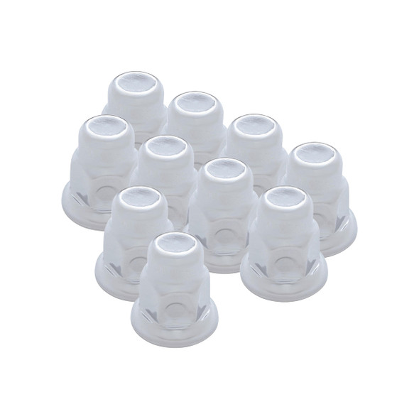 32mm x 2" Chrome Steel Tall Nut Covers With Flange (10-Pack)