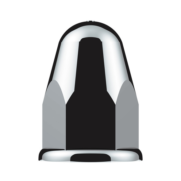 1-1/2" X 2-3/4" Chrome Plastic Slotted Bullet Nut Covers With Flange - Push-On (Color Box of 20)