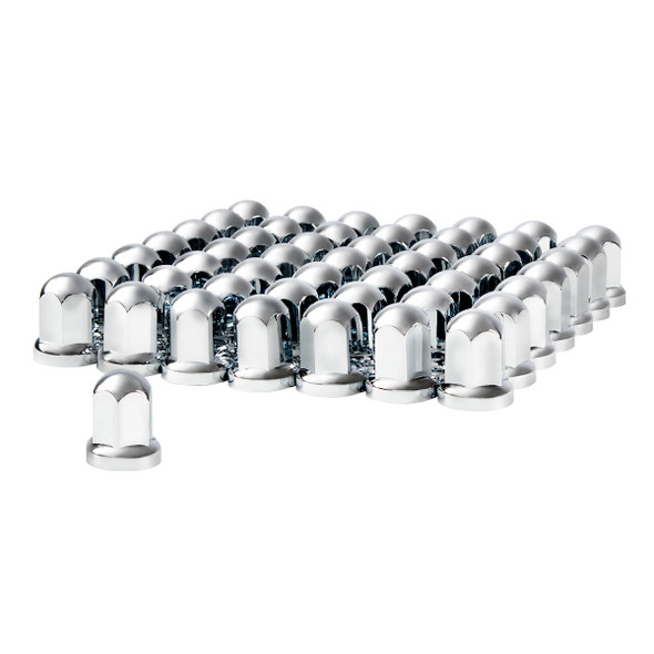 33mm X 2-7/16" Chrome Plastic Standard Nut Cover With Flange - Push-On (Color Box of 60)