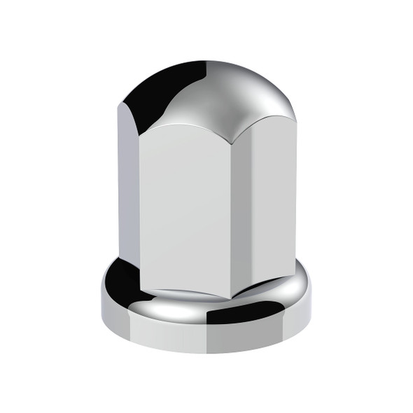 33mm X 2-7/16" Chrome Plastic Standard Nut Covers With Flange - Push-On (Color Box of 20)
