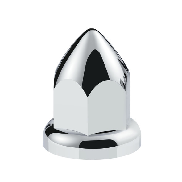 33mm X 2-3/8" Chrome Plastic Bullet Nut Cover With Flange - Push-On (Color Box of 60)