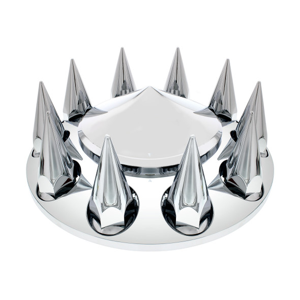 Pointed Front Axle Cover With 33mm Spike Thread-On Nut Covers - Chrome