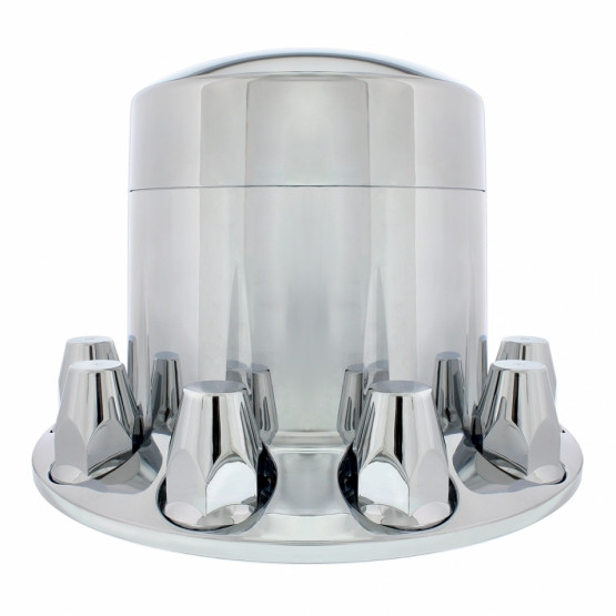 Chrome Plastic Extra Tall Rear Axle Cover With 33mm Thread-On Nut Covers