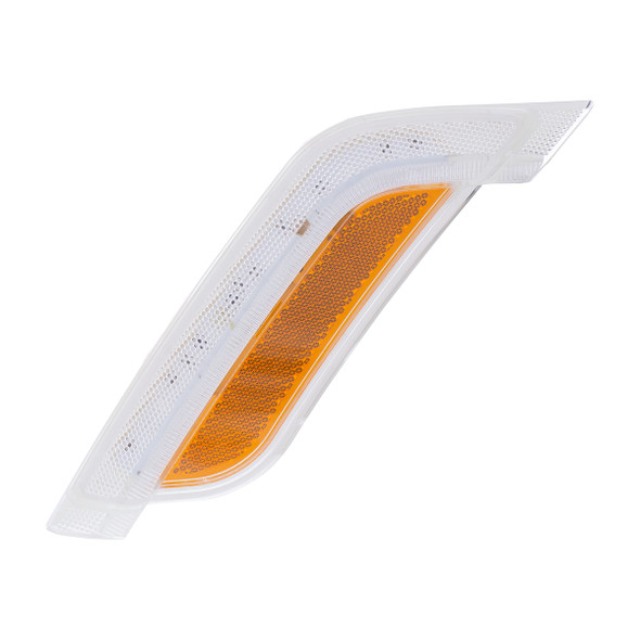 36397-UP 12 AMBER LED FENDER TURN SIGNAL LIGHT FOR PETERBILT 579 (2014-2019) & 587 (2011-2019)- DRIVER, CLEAR LENS