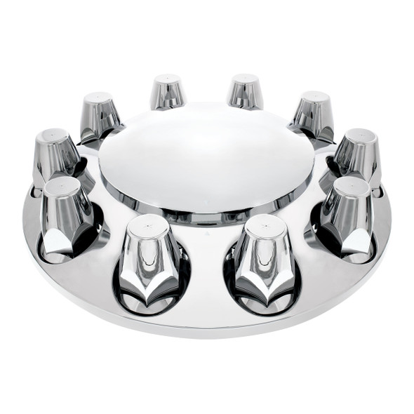 Dome Front Axle Cover With 33mm Standard Thread-On Nut Covers - Chrome (Color Box)