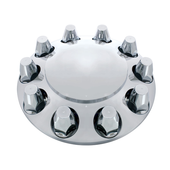 Dome Front Axle Cover With 33mm Standard Thread-On Nut Covers - Chrome (Color Box)