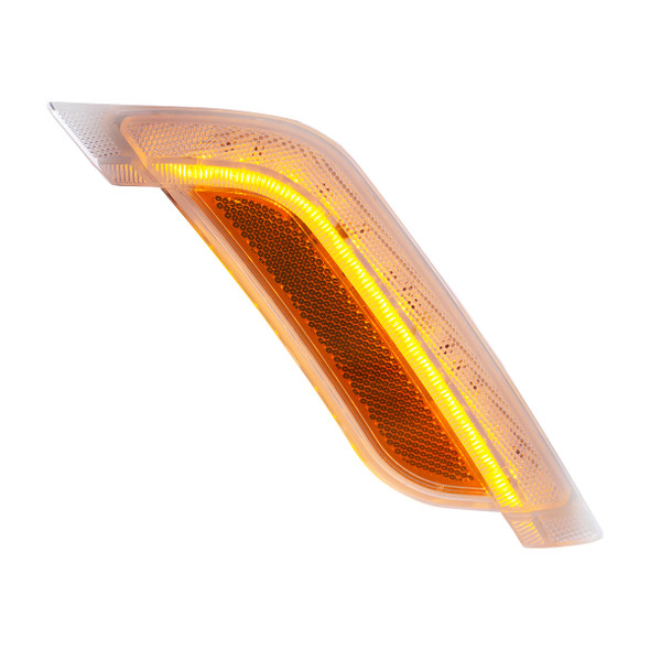 36398-UP 12 AMBER LED FENDER TURN SIGNAL LIGHT FOR PETERBILT 579 (2014-2019)& 587 (2011-2019)- PASSENGER, CLEAR LENS