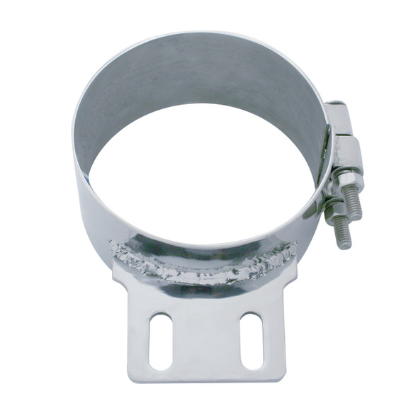 6" Stainless Butt Joint Exhaust Clamp - Straight Bracket