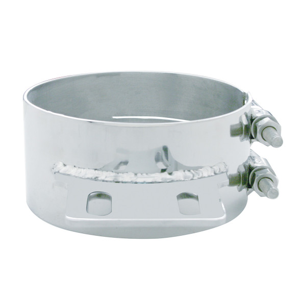 6" Stainless Butt Joint Exhaust Clamp - Straight Bracket
