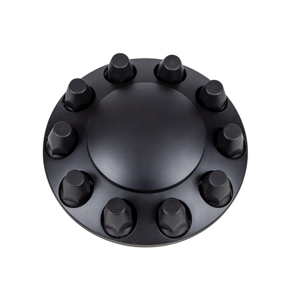 Dome Front Axle Cover With 33mm Standard Thread-On Nut Covers - Matte Black (Color Box)