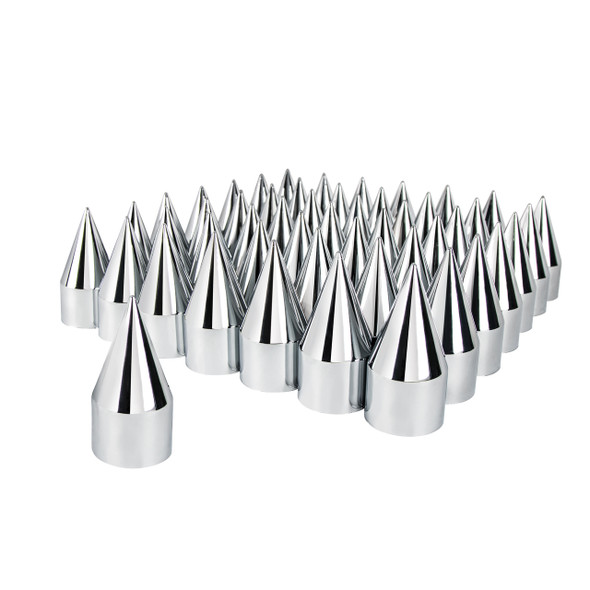 33mm X 4-1/8" Chrome Plastic Spike Nut Covers - Push-On (60-Pack)