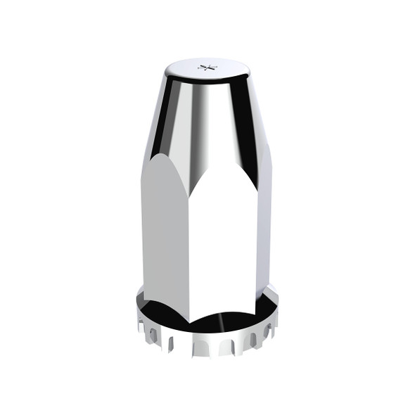 33mm X 4" Chrome Plastic Extra Tall Nut Covers With Flange - Thread-On (60-Pack)