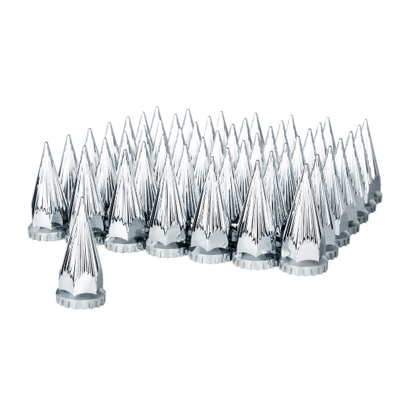 33mm X 4-3/4" Chrome Plastic Razor Nut Covers With Flange - Thread-On (60-Pack)