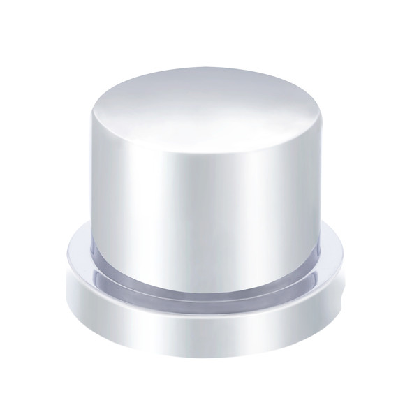 9/16" X 11/16" Chrome Plastic Flat Top Nut Cover - Push-On (Bulk)