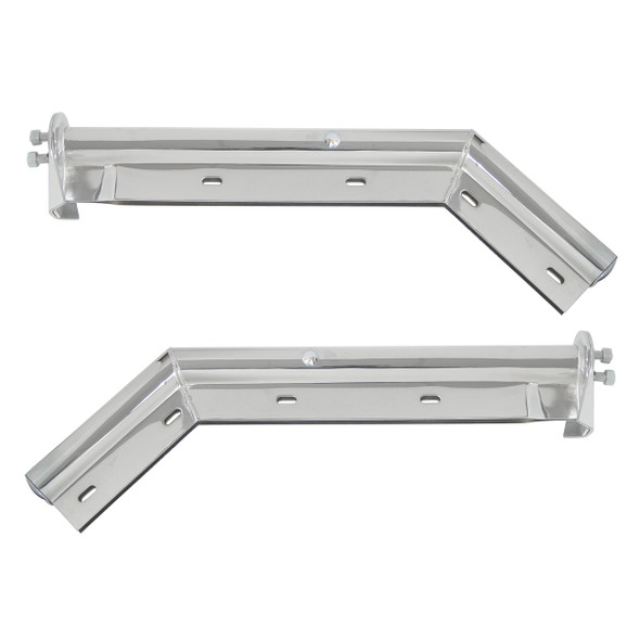 28" Chrome 45-Degree Angled Mud Flap Hangers - 1-1/8" Bolt Pattern - Competition Series (Pair)