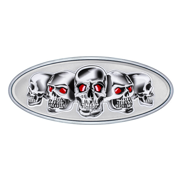 Chrome Die Cast Skull Emblem - Silver