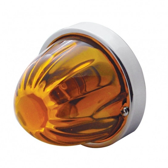 32153-UP GRAKON 1000 STYLE CAB LIGHT CONVERSION KIT WITH WATERMELON GLASS LENS & 1157 BASE - AMBER