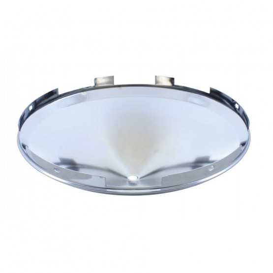 6 Uneven Notched Stainless Front Hubcap With 3 Bar Spinner - 7/16" Lip